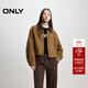 ONLY2025秋季質(zhì)感復古條絨翻領(lǐng)寬松PU夾克外套女|1254PU010 H9Z比斯特雷棕 M