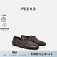 PEDRO牛皮樂(lè )福鞋柔軟舒適平底鞋毛毛鞋女鞋PW1-66600017 褐色 36