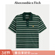 Abercrombie & Fitch【重磅POLO】男裝25夏季美式條紋棉質(zhì)Polo衫短袖T恤 綠色條紋 L (180/108A)