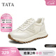 他她（TATA）小心甘復古阿甘鞋女輕便休閑運動(dòng)鞋子女透氣新款WPC07AM5 白/米 36