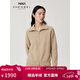 珍貝ZB/珍貝加厚純羊絨衫女翻領(lǐng)長(cháng)袖雙拉鏈針織開(kāi)衫外套2025新品31320 自然色 厚款 M (100)