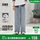 森馬（Semir）牛仔褲男夏季純棉親膚闊腿褲2026松緊腰抽繩微褶長(cháng)褲109326124109