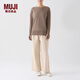 MUJI女式 羊絨 高針距毛衣 針織女裝上衣冬季長(cháng)袖 BG75CC3A 棕色 M 155/80A