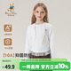 Classic Teddy精典泰迪女童T恤兒童打底衫中童裝春季甜美蕾絲邊上衣 白色 130