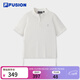斐樂(lè ) FUSION斐樂(lè )潮牌女子針織短袖衫2025秋新款時(shí)尚半拉鏈修身T恤 云白色-WT S 160/80A/S