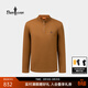 比音勒芬【輕量暖絨】春秋款男士新年時(shí)尚休閑上衣通勤磨毛長(cháng)袖立領(lǐng)T恤 62煙草橙色 M （100）