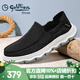 金利來(lái)（Goldlion）男鞋2026新款帆布鞋透氣鞋子戶(hù)外休閑鞋軟面輕底套腳運動(dòng) 黑色 G553420404AAE 38