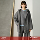 顏域（YANYEE）【100%羊毛】顏域灰色毛呢外套女冬季2025新款針織連帽雙面呢大衣 灰色 M