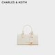 CHARLES&KEITHkerry單肩包簡(jiǎn)約掛飾手提斜挎包女生日禮物CK2-30271481 Cream奶白色 小包