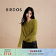 ERDOS 圓領(lǐng)寬松絞花谷波復古厚款絲馬?；旒彑艋\袖女開(kāi)衫針織衫 黃綠 L 170/88A