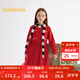 巴拉巴拉童裝女童連衣裙兒童裙子針織網(wǎng)紗春裝兩件套洋氣時(shí)尚潮 中國紅60611 150