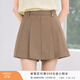 香影灰色學(xué)院風(fēng)百褶裙褲女2026春新款休閑高腰天才少女a(chǎn)字短褲 咖色 M 160/64A/95-110斤
