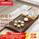 金灶（KAMJOVE）自動(dòng)上水整套茶具套裝 雞翅木實(shí)木茶盤(pán)功夫茶臺茶海電熱茶爐K-185 搭配H9 陶瓷茶具 茶渣桶