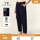 Teenie Weenie小熊男裝休閑褲2025秋冬新款直筒多口袋潮流時(shí)尚工裝褲 藏青色 L