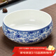 瓷牌茗粗陶特大號茶洗陶瓷青花瓷水洗碗杯筆洗玻璃茶杯碗水盂功夫茶具茶道配件栽種水植花盆果盆 陶瓷花香牡丹茶洗-中（8英寸）