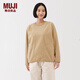 MUJI女式 抓絨 套頭衫 女士衛衣女款 25年冬季 女裝上衣 BB2T5C5A 淺黃色 L (165/88A)