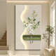 美優(yōu)淳水培綠植入戶(hù)門(mén)玄關(guān)裝飾畫(huà)帶燈光砂巖雙層奶油風(fēng)客廳走廊過(guò)道掛畫(huà) 昭華映花-A 40*70CM 常規款(無(wú)燈) 雙層立體手工砂巖+水培玻璃杯+仿真綠植+置物木板