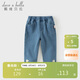 戴維貝拉（DAVE＆BELLA）兒童褲子春裝女童童裝洋氣休閑長(cháng)褲牛仔褲直筒褲
