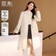 香影雙面呢羊毛中長(cháng)款大衣女裝2025冬季新款杏仁奶糖白色毛呢外套 鷺白 S 155/80A/85-95斤