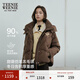 Teenie Weenie小熊女裝羽絨服冬季休閑時(shí)髦甜萌仿羊羔毛拼接外套 棕色 M