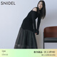 SNIDEL2025秋冬新品優(yōu)雅圓領(lǐng)露肩喇叭袖針織魚(yú)尾連衣裙SWNO255083 黑色 均碼