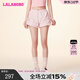 拉拉波波夏新款設計感多巴胺粉休閑短褲女甜美高腰顯瘦熱褲LBDA-WXZD19 粉色 S