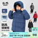 左西兒童羽絨服2025新款男童冬季保暖抗寒白鴨絨連帽面包服 紅色 140
