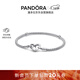 潘多拉（PANDORA）[女神節禮物]銀色真心手鏈925銀心形鏈扣簡(jiǎn)約情侶款送女友銀手鏈