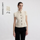 朗姿三醋酸法式復古短袖氣質(zhì)外套女士2024年秋季新款高級感短外套 米白色 M