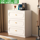 長(cháng)蘇實(shí)木斗柜法式奶油風(fēng)臥室床尾柜客廳儲物柜六斗柜抽屜收納置物邊柜 白色-三斗柜-長(cháng)80*40*90cm