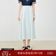 自巧小個(gè)子獨特漂亮掐腰上衣半裙套裝女2025新款夏季藍色短袖t恤 云霧藍半身裙 M （尺碼：4碼） 拍前請聯(lián)系客服