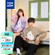 唐獅（TonLion）2023情侶毛衣凈色休閑寬松圓領(lǐng)毛衫 女款/丁香紫 S 
