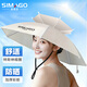 SIMAGO喜曼多頭戴式黑膠雨傘全新釣魚(yú)傘帽遮陽(yáng)戶(hù)外遮陽(yáng)傘防曬太陽(yáng)傘頭傘 0.95米 全新頭戴款米色單層黑膠