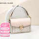 MK輕奢包包女包單肩包女士斜挎小方包38女神節禮物送女友老婆 白色（禮盒裝）