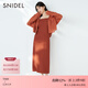 SNIDEL秋冬甜美優(yōu)雅長(cháng)袖襯衫露肩吊帶提花連衣裙兩件套SWFO234106 棕色 S （0）