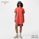 優(yōu)衣庫合作款/女裝寬松T恤連衣裙/短袖裙子484003 26 橙紅色 L