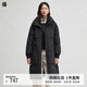 播保暖舒適立領(lǐng)羽絨服女中長(cháng)款休閑寬松外套DDR4RD5145 K40玄黑 S