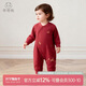 乖奇熊【綿羊毛】嬰幼兒連體衣男女寶寶睡衣紅色周歲爬服春秋季居家哈衣