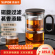 蘇泊爾（SUPOR）磁吸飄逸杯過(guò)濾泡茶壺全玻璃耐高溫一鍵茶水分離神器非按壓 飄逸杯550ml