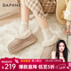 達芙妮雪地靴女毛毛鞋加絨加厚保暖棉鞋厚底學(xué)生女生2026冬季 卡其色 37 (235mm) 標準碼