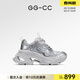 GG-CC【白鹿同款】秋季新款潮流厚底老爹鞋銀色增高休閑鞋女G24X9833 銀色 38