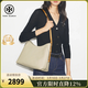 湯麗柏琦（Tory Burch）T Monogram郵差包老花女款壓印牛皮手提單肩腋下包TB女包新169374 100 暖白色 長(cháng)29.5cm 寬12.5cm 高25cm