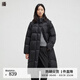 播商場(chǎng)同款白鵝絨連帽中長(cháng)款羽絨服女24冬款保暖外套BDR4RD3536 K40玄黑 L
