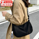 京川旭包包女包斜挎包女士2026七夕學(xué)生單肩包女大容量牛津布休閑小包包 餃子包【黑色】