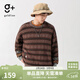 金利來(lái)（Goldlion）g+男士針織衫春秋圖騰星紋理套頭毛衣寬松落肩上衣新復古回潮 棕色-77 L