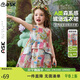 ASK JUNIOR森系嬰幼裙子純棉夏兒童油畫(huà)連衣裙無(wú)袖背心裙女童公主裙 90