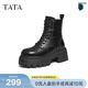 他她（TATA）巡星者靴子女鞋工裝靴秋冬新黑色加絨馬丁靴英倫短靴CG801DD5 黑色（絨里） 37