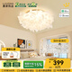 鹿家良品（LUUGAA）羽葉臥室吸頂燈客廳燈奶油風(fēng)羽毛燈主臥臥室燈全光譜護眼中山燈具 【薦】護眼43cm無(wú)極光42W吸頂智能聯(lián)動(dòng)