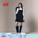 H&M女裝連衣裙2026春季新款吊帶喇叭波點(diǎn)裙千金風(fēng)a字連衣裙1312188 黑色/波點(diǎn) L 170/104