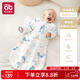 愛(ài)貝迪拉（AIBEDILA）嬰兒睡袋兒童前六后四竹棉紗布包腿式寶寶防踢被春夏兒童睡衣L碼